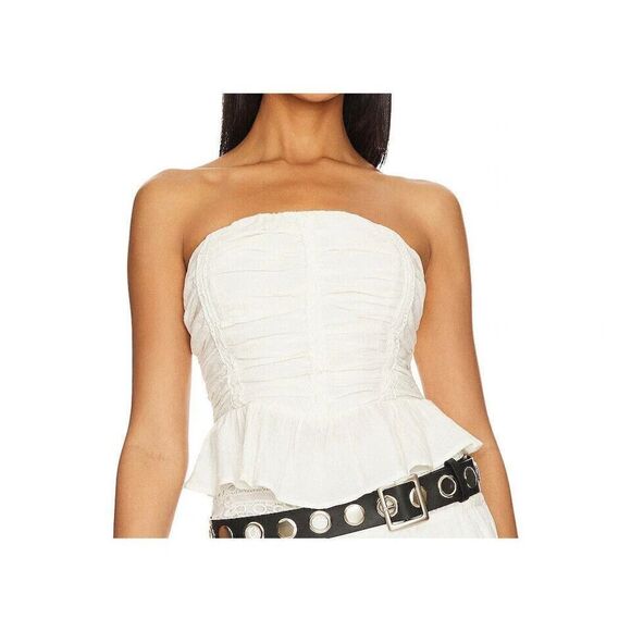 Free People OB1671740 Women's Sz L Ivory Fun In The Sun Sleeveless Cotton Top - Picture 4 of 5